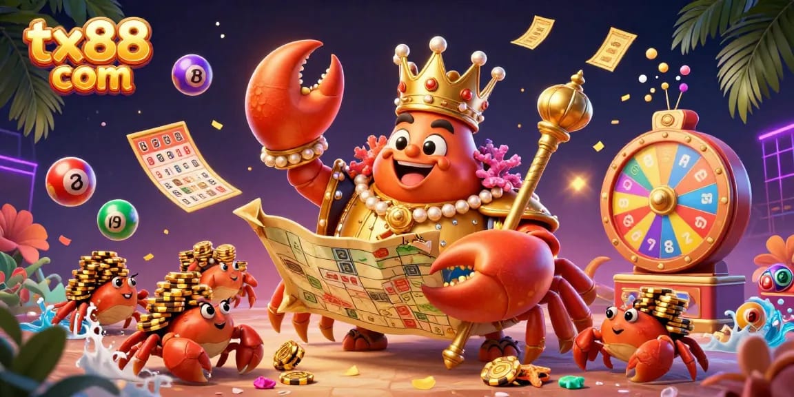 Experience exciting gameplay at tx88 com with vibrant lottery balls, golden prizes, and a lively casino atmosphere.