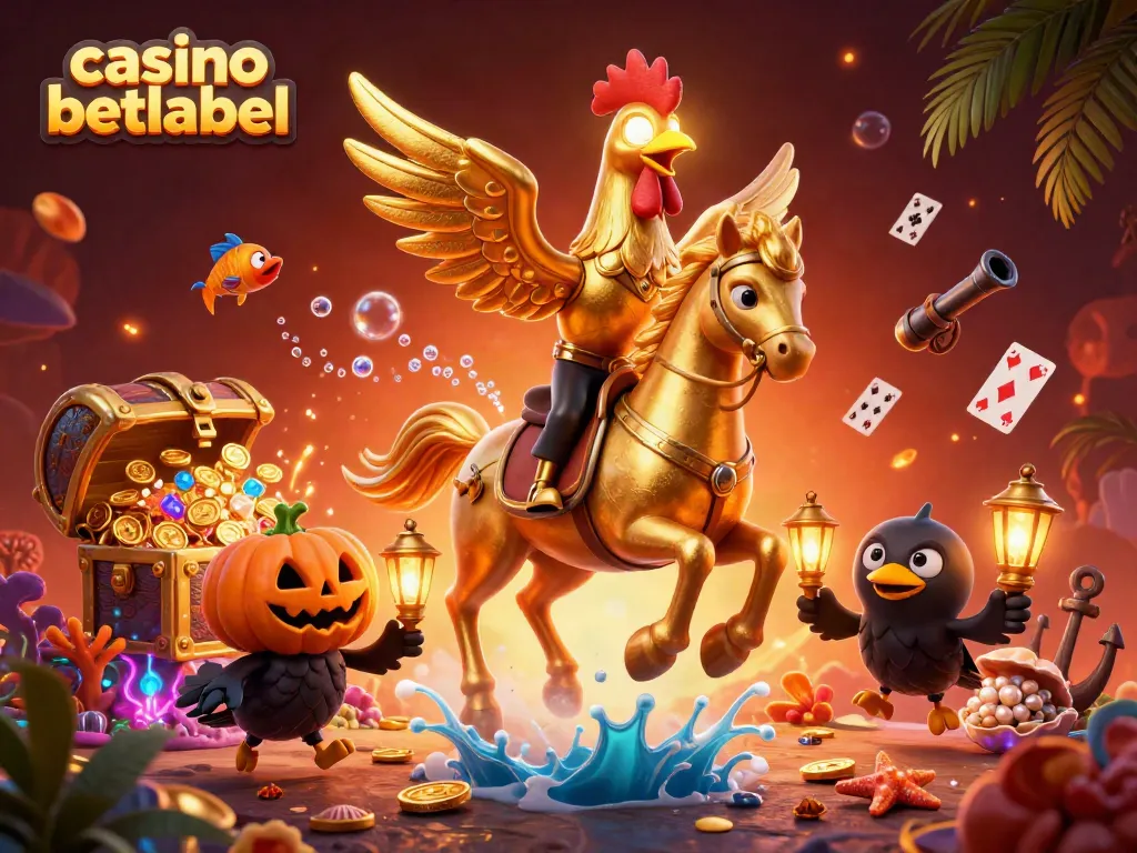 Experience thrilling gameplay at casino betlabel with a golden rooster headless horseman in an exciting casino scene.