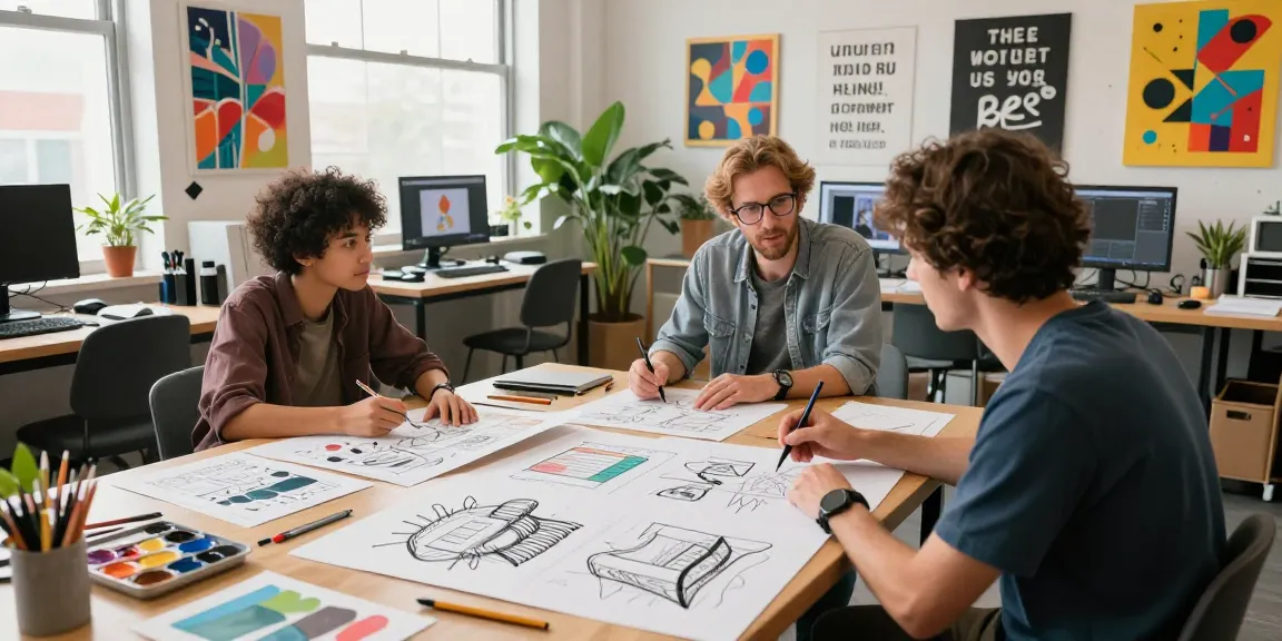 Mentorship at ROKOK88: Creative young designer collaborating with mentor on visual arts.