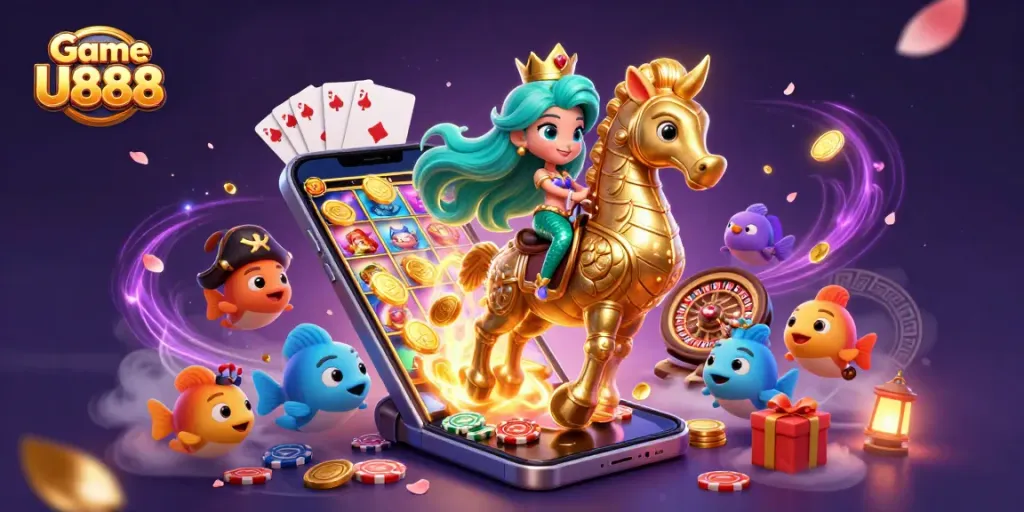 Engage in exciting gameplay at Game U888 with vivid casino-themed visuals and dynamic elements.