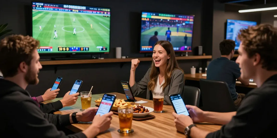 Exciting online betting scene with bettors using SBOBET to track live soccer games.